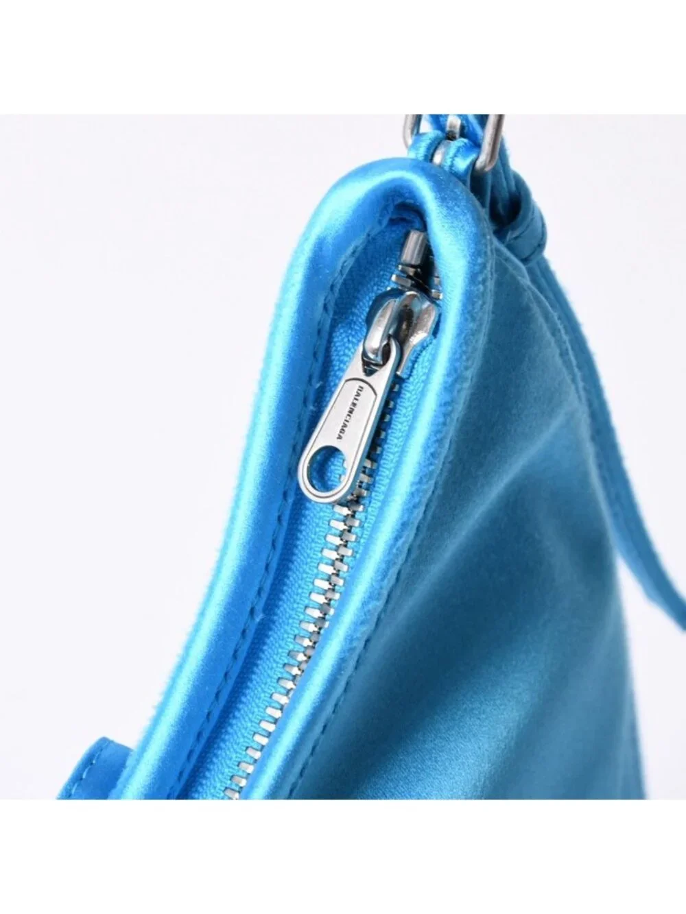 Balenciaga Leopolda Small Hobo Distressed Satin Lambskin Embossed Logo Light